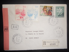 Monaco Poste Aerienne Lettre Recommande Ar De Monaco Ville Ga 1989 Pour Monaco - Lettres & Documents