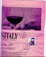 VERONA, VINITALY 31°, 1997, ANNULLO SPECIALE FIGURATO ,1997, SU GIORNALE "IL SOLE 24 ORE" - Vin