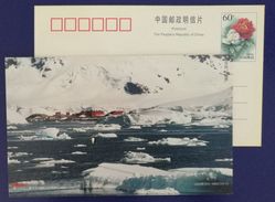 Antarctic Penguin,China 1999 Xiahua TV Set Product For Zhongshan Station Advertising Postal Stationery Card - Spedizioni Antartiche