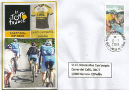 TOUR DE FRANCE 2016, étape Vielha Val D'Aran.Espagne / Andorre, 12 Juillet 2016, Lettre équipe LOTTO.NL-JUMBO - Lettres & Documents