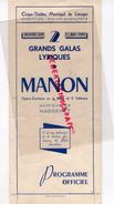 87 -LIMOGES- PROGRAMME CIRQUE THEATRE-30 AVRIL -1 MAI 1949-MANON MASSENET-RENEE TARN-JOSE MALLABRERA-MARIO FRANZINI - Programmi
