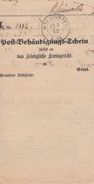 Preussen Post-Behändigungs-Schein K2 Bauerwitz 13.3.68 - Briefe U. Dokumente