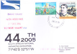 SOUTH AFRICA - ANTARCTIC EXPEDITION - 2005 - 44TH EXPEDITION, MV AGULHAS, SANAE CRUISE - COMMERCIALLY SENT TO INDIA - Lettres & Documents