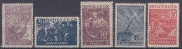 Russia USSR 1942 Mi#842-846 Mint Never Hinged - Unused Stamps