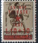 PIA - ITALIA OCCUPAZIONE JUGOSLAVA Di Trieste : 1945 : Francobolli Italiani Del 1944-45 - Sovrastampati (SAS 10) - Occup. Iugoslava: Trieste
