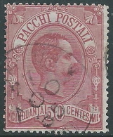 1884-86 REGNO USATO PACCHI POSTALI EFFIGIE 50 CENT - R9-4 - Colis-postaux