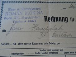 D151436 Invoice Rechnung Bau-u. Kunstglaserei - Roman Monika  Wien XX., Marchfeldstr.1 1942 - Oostenrijk