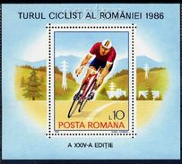 Romania 1986 Cycling Championship Bikes Racing Sports Bike Bicycle Transport M/s Stamp MNH Michel BL 229 - Collections