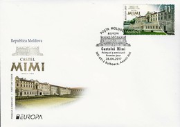 MOLDAVIA/ MOLDOVA/ MOLDAWIEN -EUROPA-CEPT 2017.-TEMA:"CASTILLOS -CASTLES -SCHLÖSSER".- FDC De La SERIE - 2017