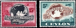 UPU-CEYLON-1949-SET OF 2-MLH-H1-391 - UPU (Union Postale Universelle)