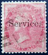 BRITISH INDIA 1866 8as Queen Victoria SERVICE Used SG15 CV£70 UNWATERMARKED - 1858-79 Kronenkolonie