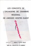 87 -LIMOGES-PROGRAMME ORTF- ORCHESTRE CHAMBRE -GERAD POULET VIOLONISTE-JEAN COGNARD CHEF ORCHESTRE*VIVALDI-BACH-HAENDEL - Programme