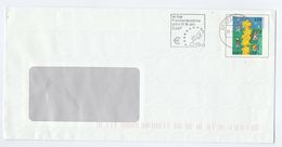 2001 GERMANY Postal STATIONERY COVER  SLOGAN Is FRANKING MACHINE READY For EURO Coin , Europa Stamps Map - Sobres - Usados