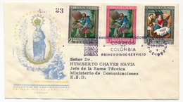 COLOMBIE - Enveloppe FDC - San Isidro Labrador + Nativité - Colombie