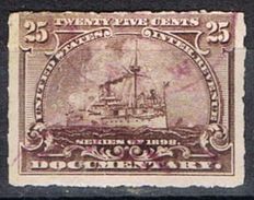 Sello DOCUMENTARY U.S.A. 25 Ctvos 1898. Ship º - Revenues