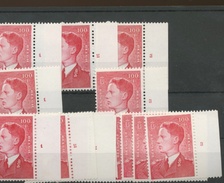 13 X 100F Roi Baudouin 1075  POLYVALENT Avec N° De Planche  Vendu Au Prix De La Poste - ....-1960