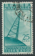 1947 ITALIA USATO POSTA AEREA RADIO 25 LIRE - R7 - Airmail