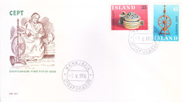 ICELAND FIRST DAY COVER ISSUED FROM REYKJAVIK 03-05-1976 - UTGAFUDAGUR, CEPT - Briefe U. Dokumente