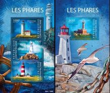 Centrafrica 2015, Lighthouses, 3val In BF +BF - Albatros