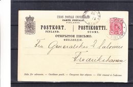 Finlande - Carte Postale De 1892 - Entier Postal - Oblit Helsingfors - Exp Vers Fredrikshamn - Lettres & Documents