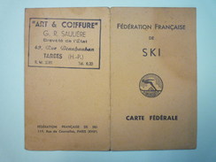 Fédération Française De  SKI  :  CARTE FEDERALE  1946  -  1950    - Sports D'hiver