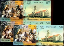 INDIAN INSTT OF SCIEENCE-3X SETENANT PAIRS-ERROR-COLOR VARIETY-INDIA-2008-SCARCE-MNH-J1-11 - Variétés Et Curiosités