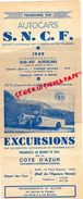 06- NICE-DEPLIANT AUTOCARS SNCF 1949- SUD EST-AUTOCAR PULLMAN-MONACO-BEUIL-MENTON-AURON-EZE-VENCE-LA TURBIE-TENDE-GRASSE - Tourism Brochures