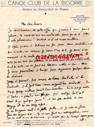 65 - BAGNERES DE BIGORRE- LETTRE CANOE CLUB BIGORRE- M. MEUNIER VILLA DIVINI FONTIS-RUE SAINT BLAISE-LOURDES-TARBES-1947 - Sport En Toerisme