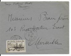 ALGERIE - 1939 - SEUL SUR LETTRE De TLEMCEN => MARSEILLE - Briefe U. Dokumente