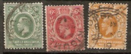 East Africa & Uganda Protecturates 1912 SG 45,56,47, 3c,6c,10c Fine Used - Protectorats D'Afrique Orientale Et D'Ouganda