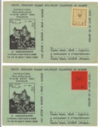 Lot De 4 CP Exposition Philatélique 1953 Saumur AvecTimbre De Grève Pour Le X Anniversaire - Andere & Zonder Classificatie