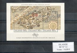 Islande. Bloc Feuillet. Carte 1539 - Blokken & Velletjes