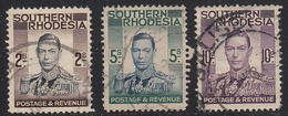Southern Rhodesia 1937 Cancelled, Sc# , SG 47,50,52 - Südrhodesien (...-1964)