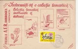 62191- CONSTANTA PHILATELIC EXHIBITION, SPECIAL POSTCARD, FLOWER STAMP, 1970, ROMANIA - Brieven En Documenten