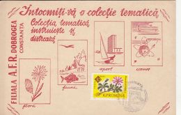 62191- CONSTANTA PHILATELIC EXHIBITION, SPECIAL POSTCARD, FLOWER STAMP, 1970, ROMANIA - Covers & Documents