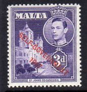 Malta GVI 1948-53 New Constitution Overprints, 3d Dull Violet, MNH SG 240a (A) - Malte