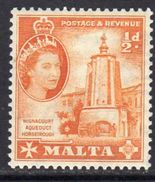 Malta 1956-8 ½d Definitive, Wignacourt Horse Trough, MNH SG 267 (A) - Malte