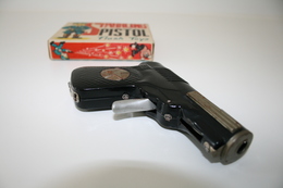 Vintage TOY GUN : MODERN TOYS - L=12cm - 1950-60s - Keywords : Cap Gun - Cork Gun - Rifle - Revolver - Pistol - Tin - Sammlerwaffen