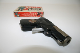 Vintage TOY GUN : MODERN TOYS - L=12cm - 1950-60s - Keywords : Cap Gun - Cork Gun - Rifle - Revolver - Pistol - Tin - Decotatieve Wapens