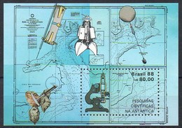 Brasilien  1988  MiNr. 2244 (Block 72)  **/ Mnh;  Erforschung Der Antarktis - Research Programs