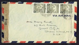 1941 Air Mail Letter To USA  SG 255 X3  USA Censor TPE - Barbados (...-1966)