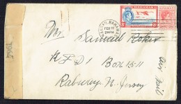 1945 Letter To USA  SG 152b, 160  US Censor Tape - 1859-1963 Crown Colony