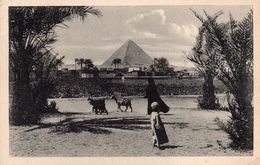 EGYPTE GIZA VILLAGE AND PYRAMID OF KEOPS - Pyramides