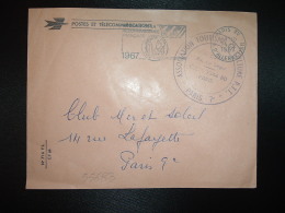 LETTRE P ET T OBL.MEC.14-6-1967 PARIS XV + ASSOCIATION TOURISME ET CULTURE P.T.T. PARIS 7e - Frankobriefe