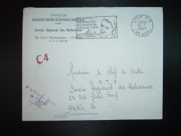 LETTRE OBL.MEC.14-1-1967 LYON RP (69 RHONE) OFFICE DE RADIODIFFUSION TELEVISION FRANCAISE - Cartas Civiles En Franquicia