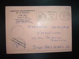 LETTRE OBL.MEC.14-9-1983 SARREBOURG (57 MOSELLE) DIRECTION DEPARTEMENTALE DE LA MOSELLE TEMPS LIBRE JEUNESSE ET SPORTS - Cartas Civiles En Franquicia