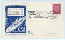 ISRAEL  COVER. FIRST VOYAGE OF THE S/S JERUSALEM HAIFA-NEW YORK 1953 #I401. - Briefe U. Dokumente