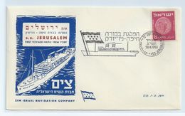 ISRAEL  COVER. FIRST VOYAGE OF THE S/S JERUSALEM HAIFA-NEW YORK 1953 #I402. - Briefe U. Dokumente