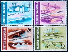 BRITISH HONDURAS 1971 Bridges Of The World COMPLETE SET MLH Scott287-290 CV$4 - British Honduras (...-1970)