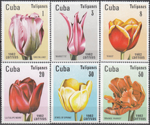 CUBA 1982, FLORA, FLOWERS, TULIPS, COMPLETE MNH SERIES With GOOD QUALITY, *** - Neufs